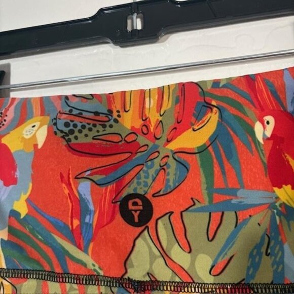 Yoga Democracy Leggings Womens Small Multicolor Parrot High Rise Yoga Pants - Picture 4 of 8